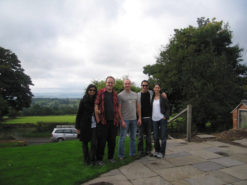 Anika, Chuck, Leo, Doug, Nicole - the day after the wedding, for brunch at Hannah's parents'
