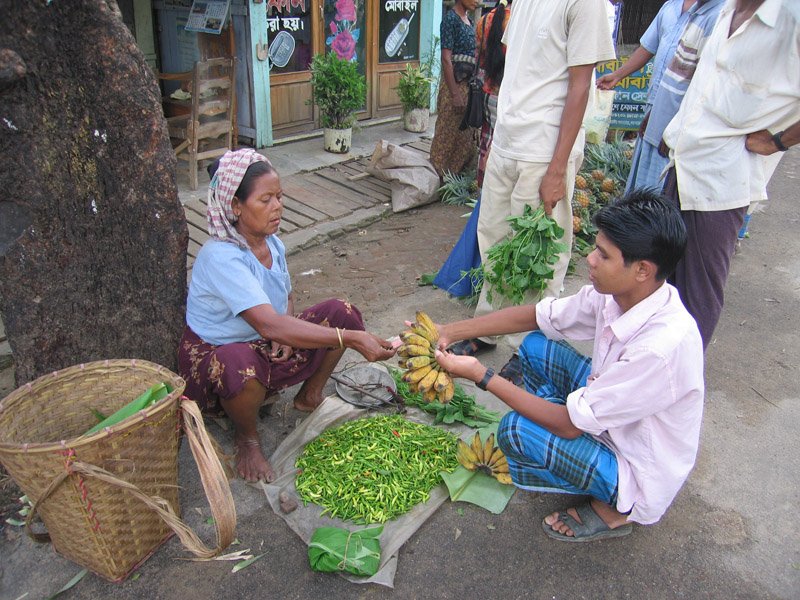 market day in town. the women all line the streets selling fresh vegetables, etc
