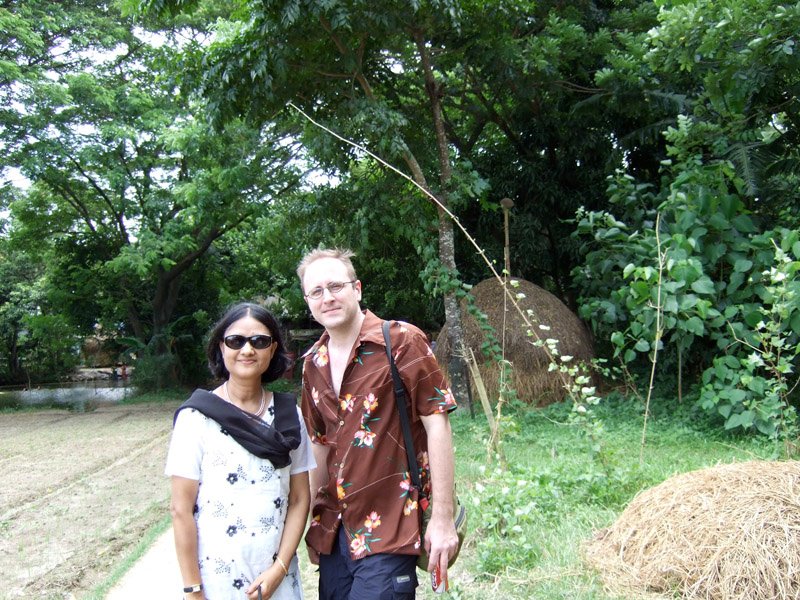 Ammu and Chuck in the little village in Chandina
