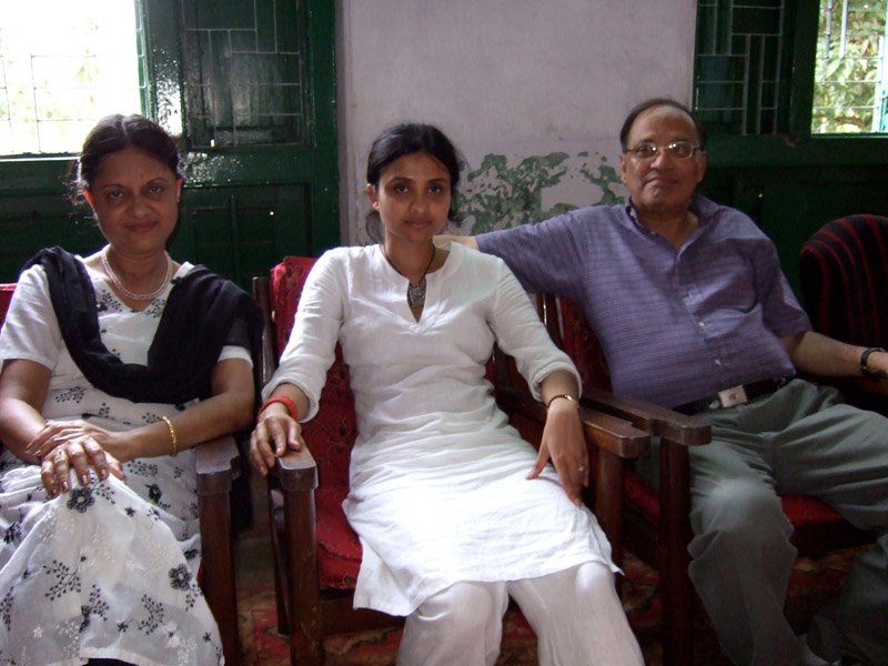 me with Ammu & Abbu - waiting for tea to be served
