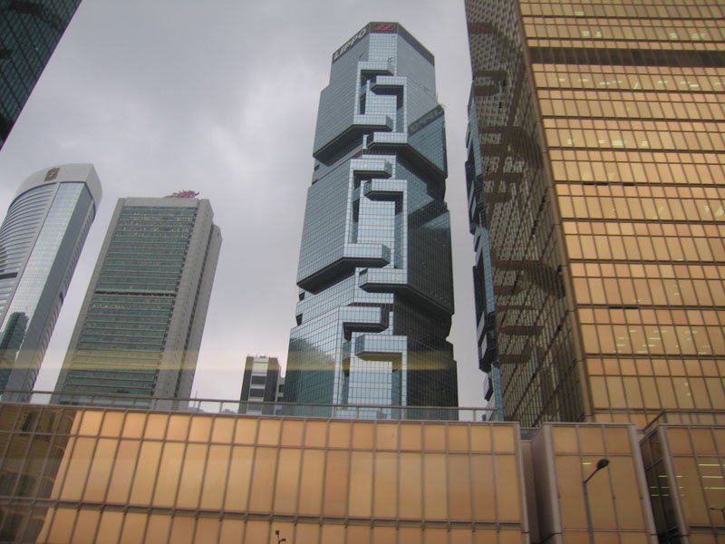 the Lippo building — some of the futuristic architecture in Hong Kong
