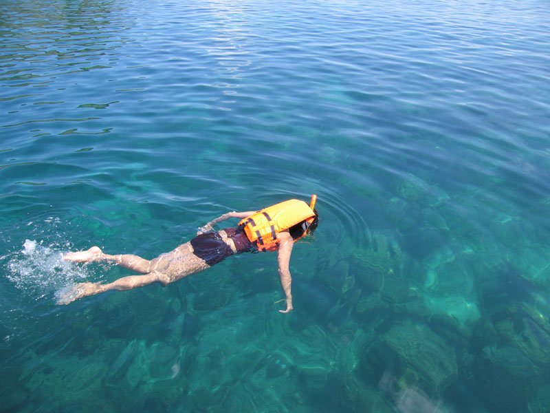 anika's first time snorkling!
