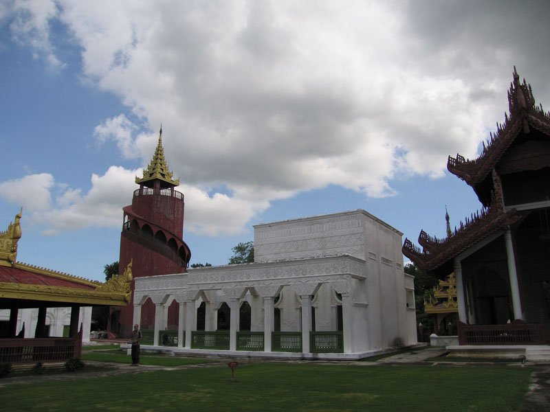 the watchtower in the corner of this photo has amazing views of Mandalay
