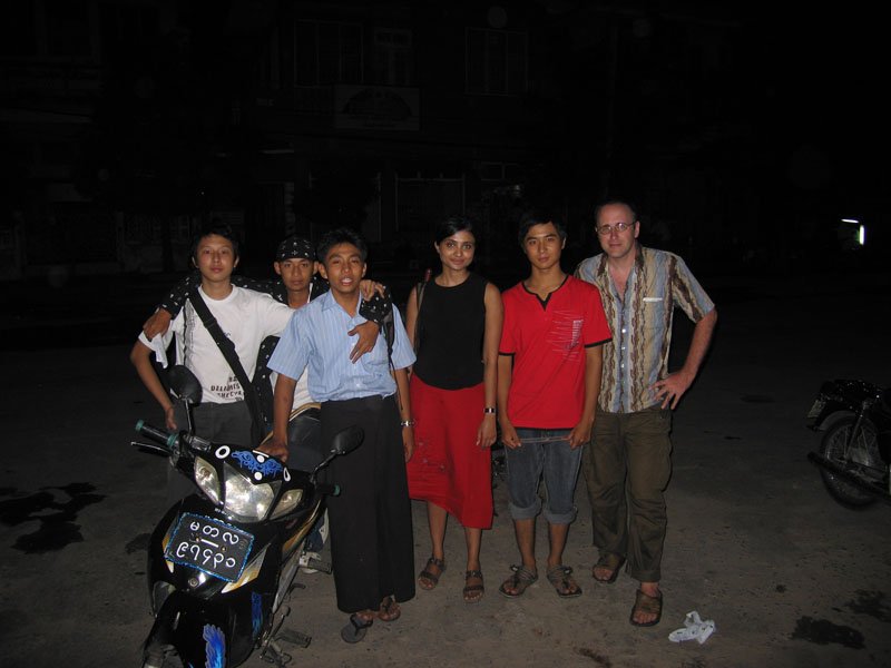 these guys were really nice & rescued us after our accident. crappy chinese motorbike's chain came off while we were going down Mandalay Hill after sunset, my foot & tailbone were injured. i got x-rayed at a clinic after this
