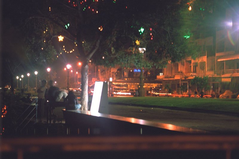 hanging out by the mekong at night
