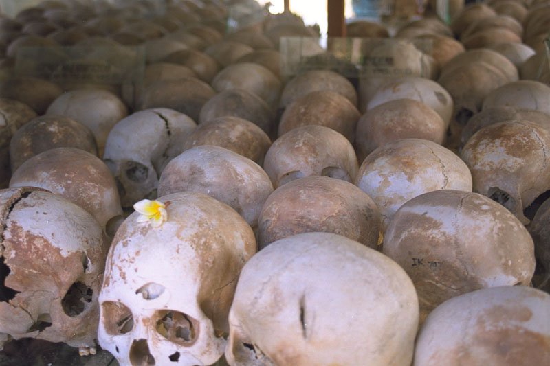 at the Killing Fields, a gruesome reminder of cambodia's not so distant violent past
