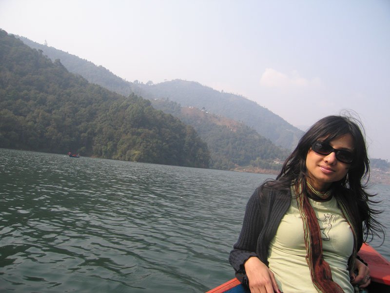 boating on phewa tal (or lake phewa)
