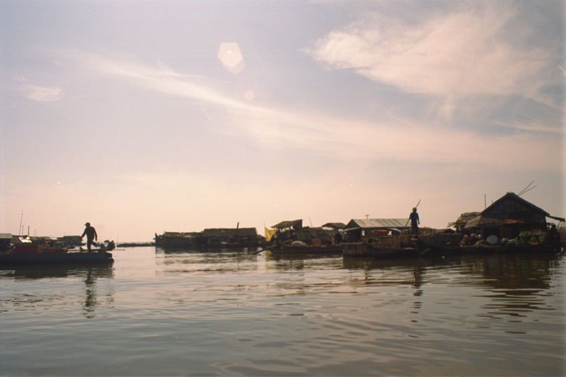 a floating village on the lake - more than 1 million people live on or around the Tonle Sap

