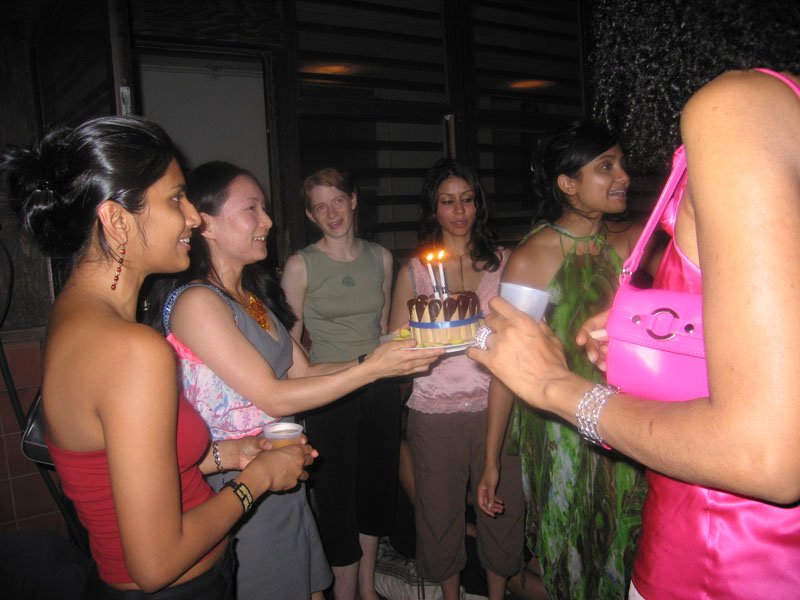 Aya bringing out the birthday cake
