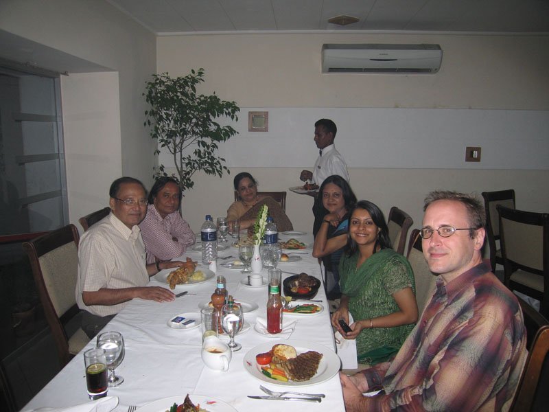 dinner with my parents and my dad's friend Mirza Uncle, his wife, and daughter Mehreen
